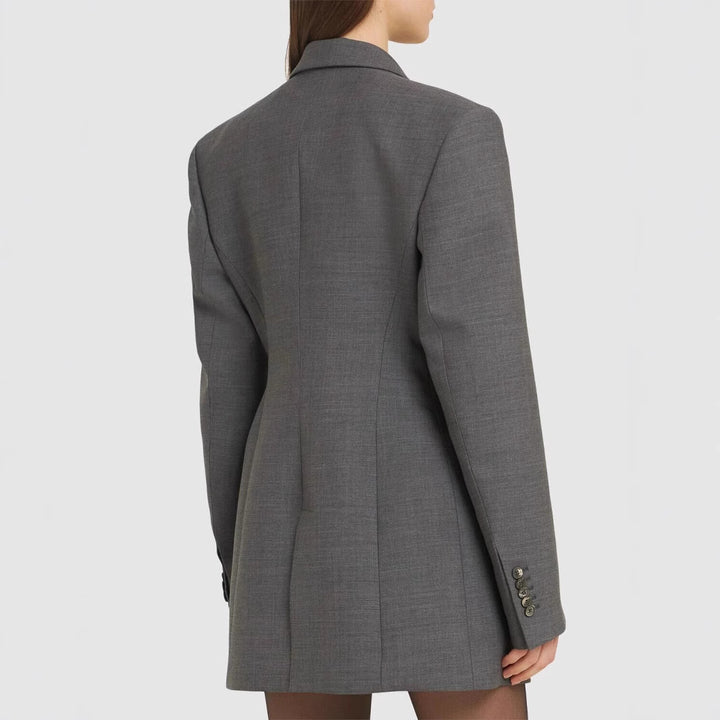 Damen Oversize-Blazer mit langer Silhouette und markanter Schulterpartie Drune
