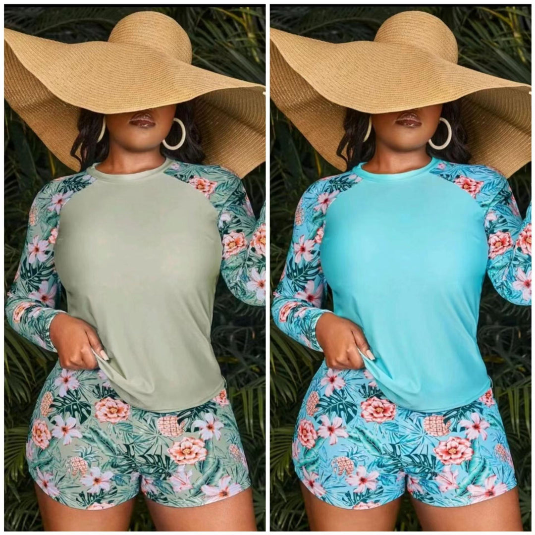 Damen UV-Schutz Badeoberteil und Shorts Set Drune