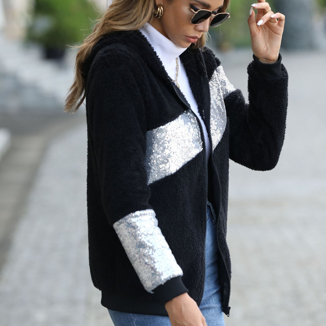 Damen Fleecejacke mit glitzernden Akzenten und praktischem Reißverschluss Drune