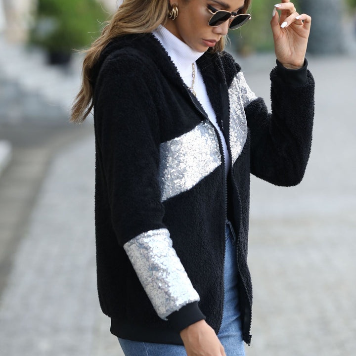 Damen Fleecejacke mit glitzernden Akzenten und praktischem Reißverschluss Drune