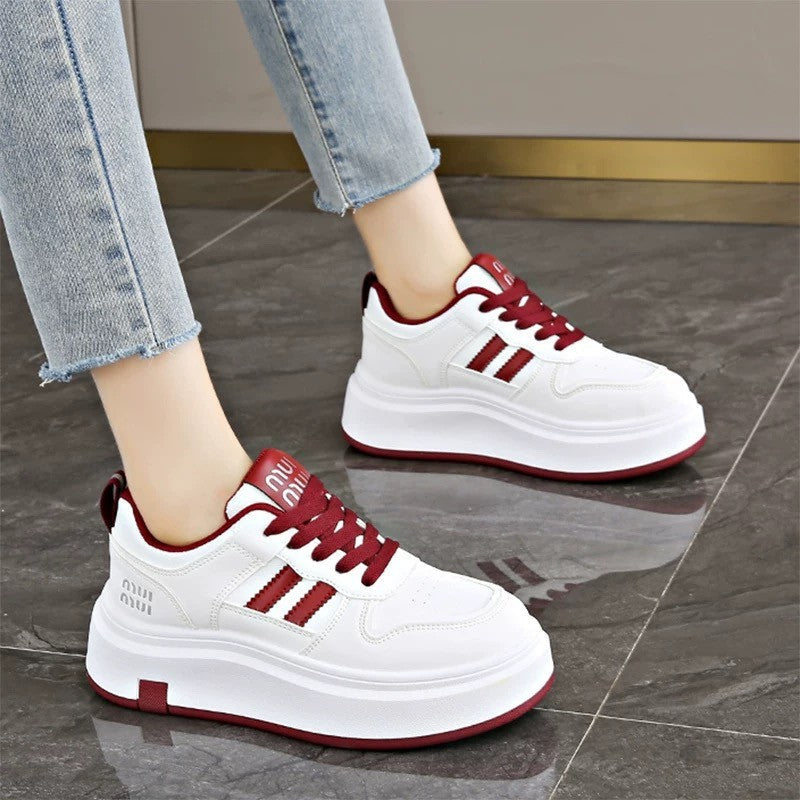 Damen Trendige Plateau-Sneaker mit weicher Polsterung und rutschfester Sohle Drune