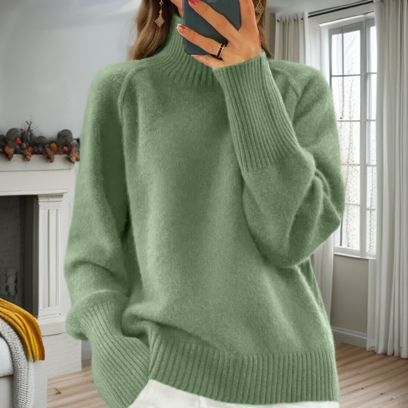 Damen nan kuscheliger Feinstrickpullover mit Rundhalsausschnitt, überschnittener Schulterpartie und gerippten Bündchen Drune