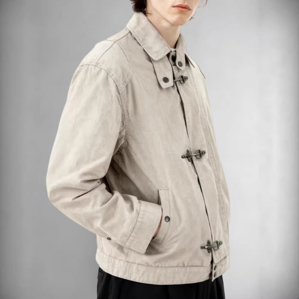 Damen Modische Kurzjacke mit Schnallenverschluss