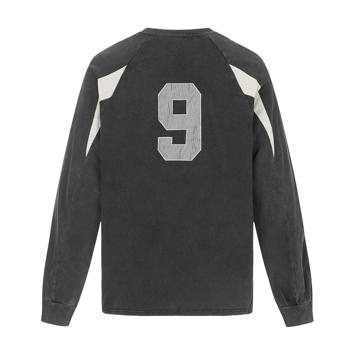Herren Retro-Sweatshirt im Vintage-Sportswear-Look mit Raglanärmeln und Nummernprint Drune