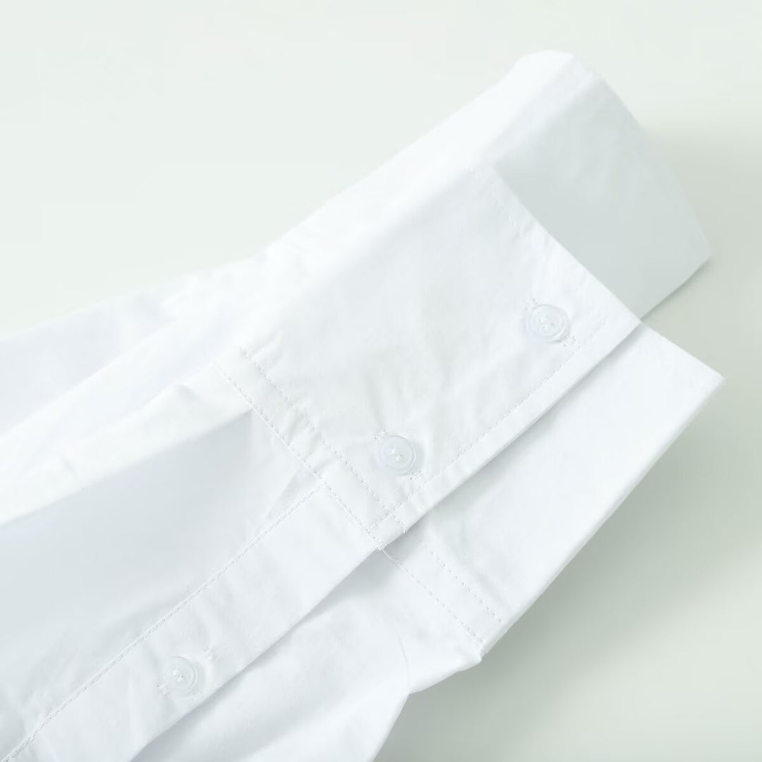 Damen Bluse mit übergroßem besticktem Bubikragen und Bindeschleife Drune