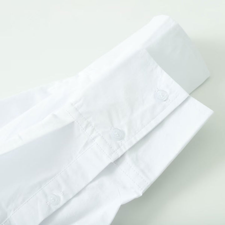 Damen Bluse mit übergroßem besticktem Bubikragen und Bindeschleife Drune