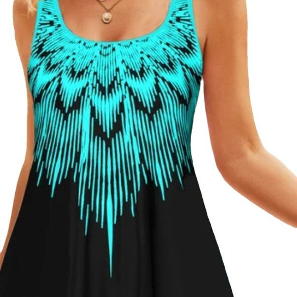 Damen Tankini-Oberteil mit modischem asymmetrischem Design und tankini Shorts Drune