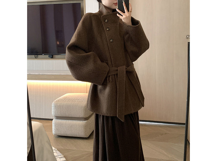 Damen Modischer und eleganter Wollmantel Drune