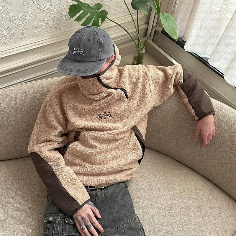 Damen Fleece-Pullover mit hohem Kragen und praktischen Taschen Drune