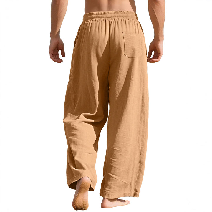 Herren nan leichte Leinen-Loungehose mit elastischem Bund und Seitentaschen Drune