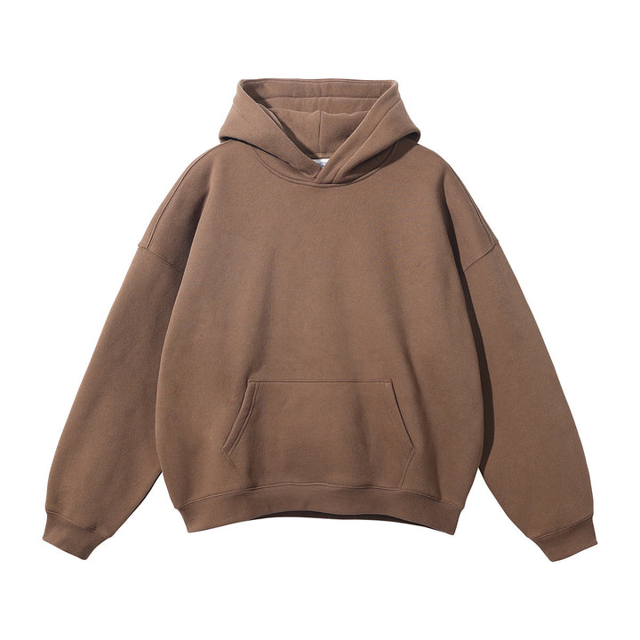 Unisex nan oversized Kapuzenpullover mit Kängurutasche und gerippten Bündchen Drune