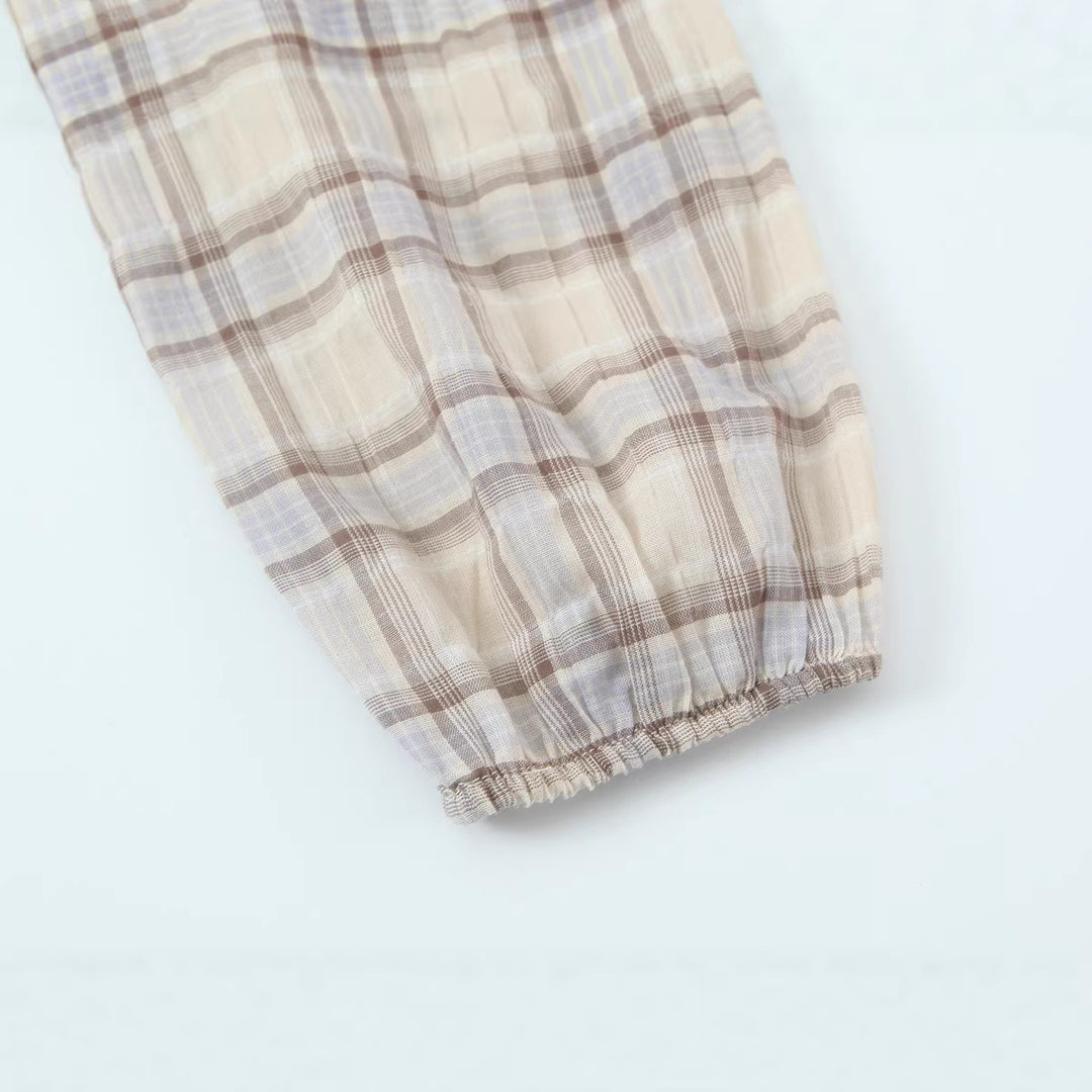 Damen Cropped Blusenoberteil mit Cape-Überwurf und Stehkragen Drune