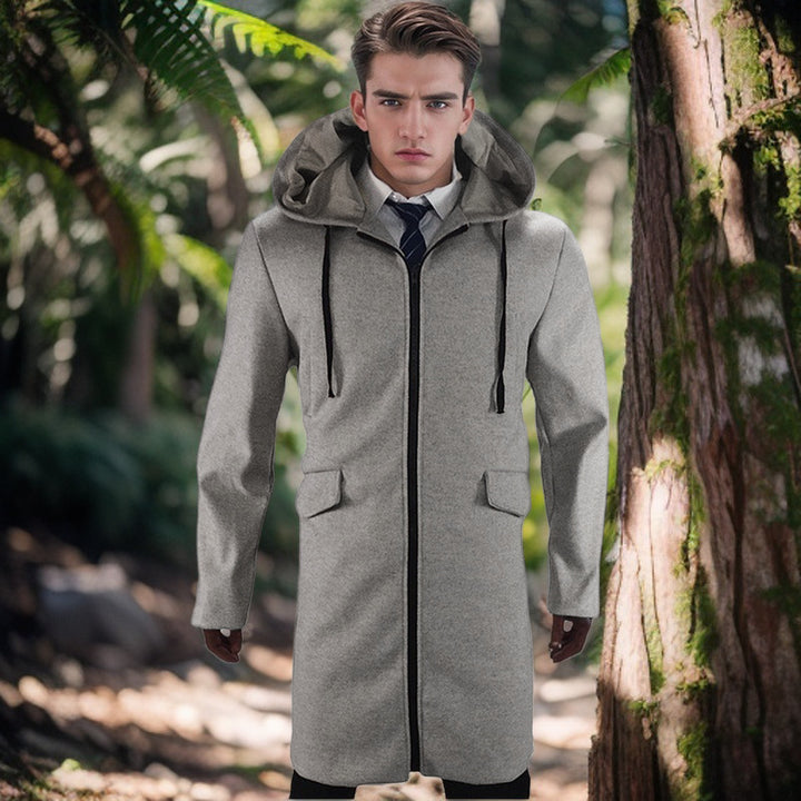 Herren Modische Parka-Jacke mit abnehmbarer Kapuze und praktischen Taschen Drune