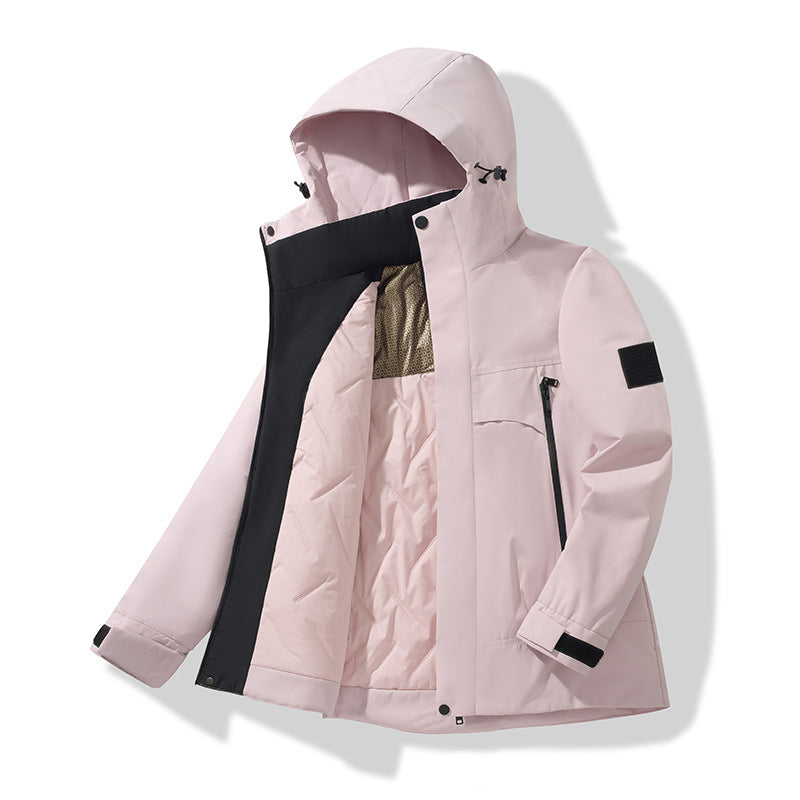 Unisex Isolierte Softshell-Parka mit abnehmbarer Kapuze und Thermofutter Drune
