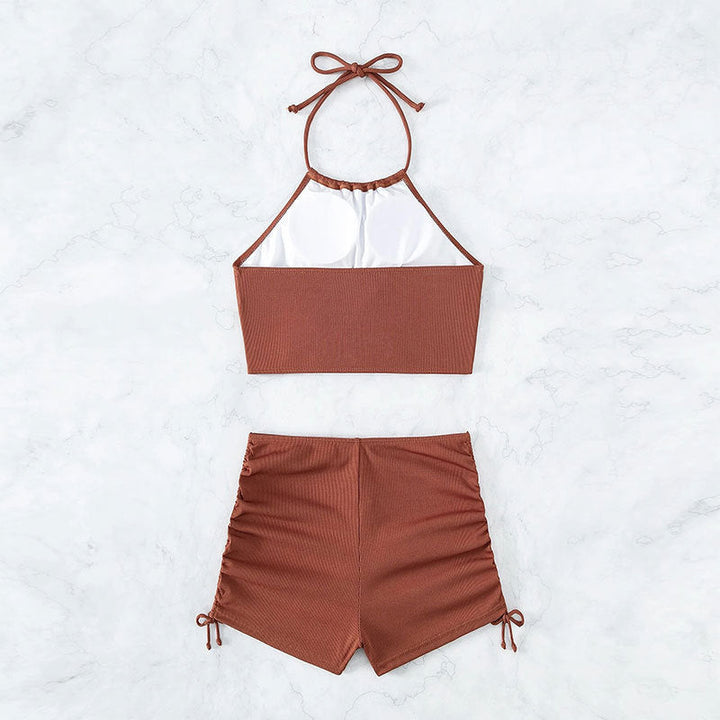 Damen Sportliches Bikini-Set mit modischer Raffung Drune