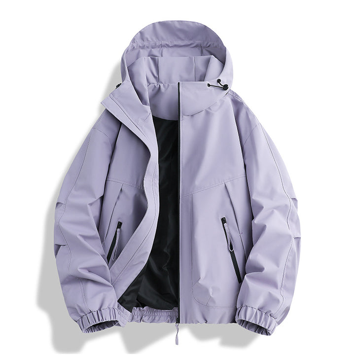 Herren wasserdichter Hooded-Utility-Parka mit verschweißten Nähten, verstellbarer Kapuze und verdeckten Reißverschlusstaschen Drune