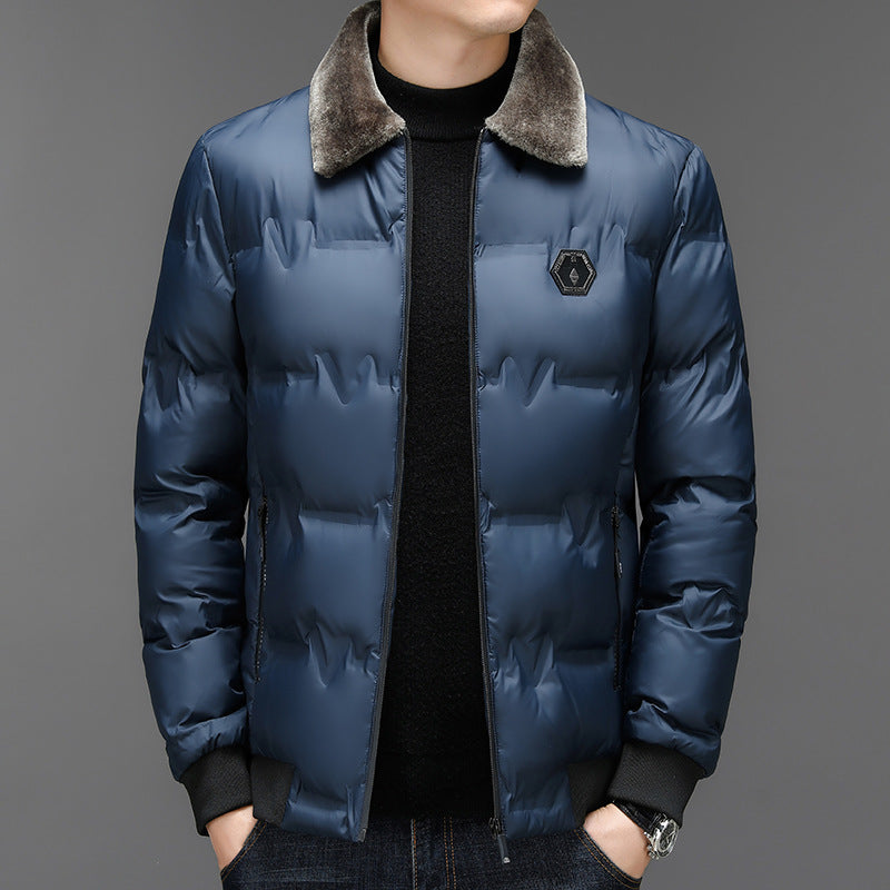 Herren Steppjacke mit abnehmbarem Kunstfellkragen Drune
