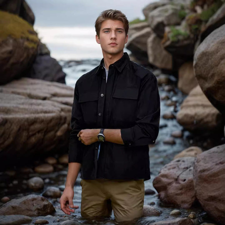 Herren lässige Sommerjacke mit Windschutz Drune