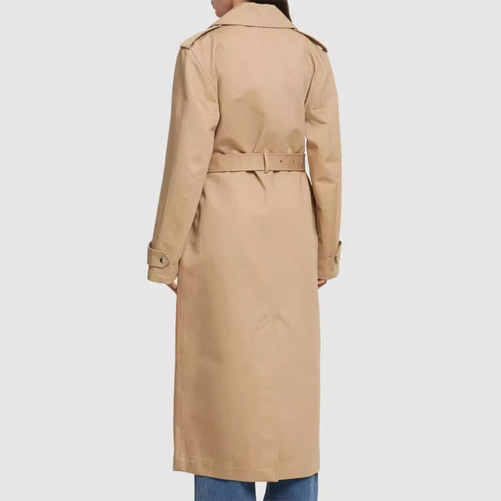Damen bodenlanger Oversize-Trenchcoat mit Reißverschluss und weitem Schalkragen Drune