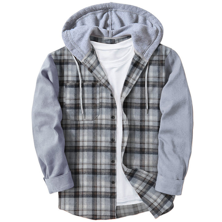 Herren Flanellhemd mit integriertem Kapuzenpullover und moderner Karomusterung Drune