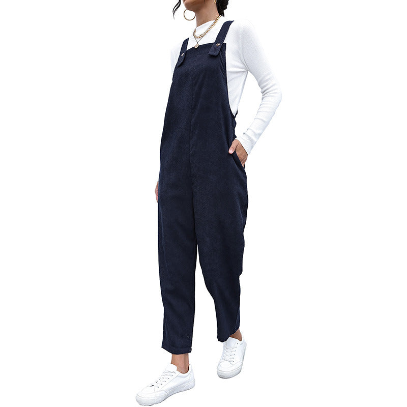 Damen Lässiger Overall mit hohen Kragen Drune
