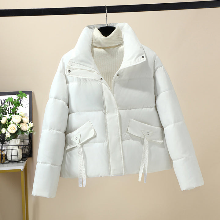 Damen Kurzgeknöpfte Steppjacke mit hohem Kragen und seitlichen Taschen Drune