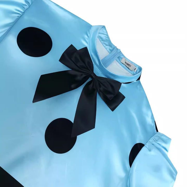 Damen Verspieltes Punktekleid mit schickem Schleifendetail Drune