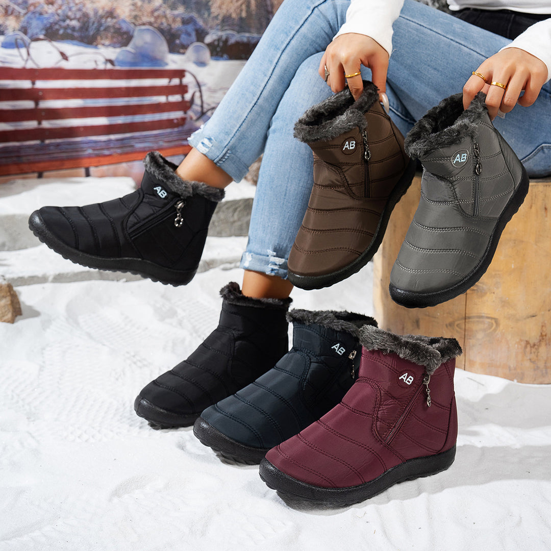 Damen Winterstiefel mit praktischem Reißverschluss und kuscheligem Innenfutter Drune