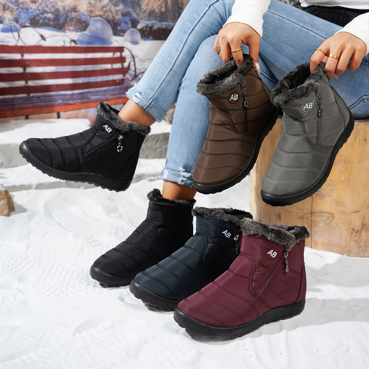 Damen Winterstiefel mit praktischem Reißverschluss und kuscheligem Innenfutter Drune