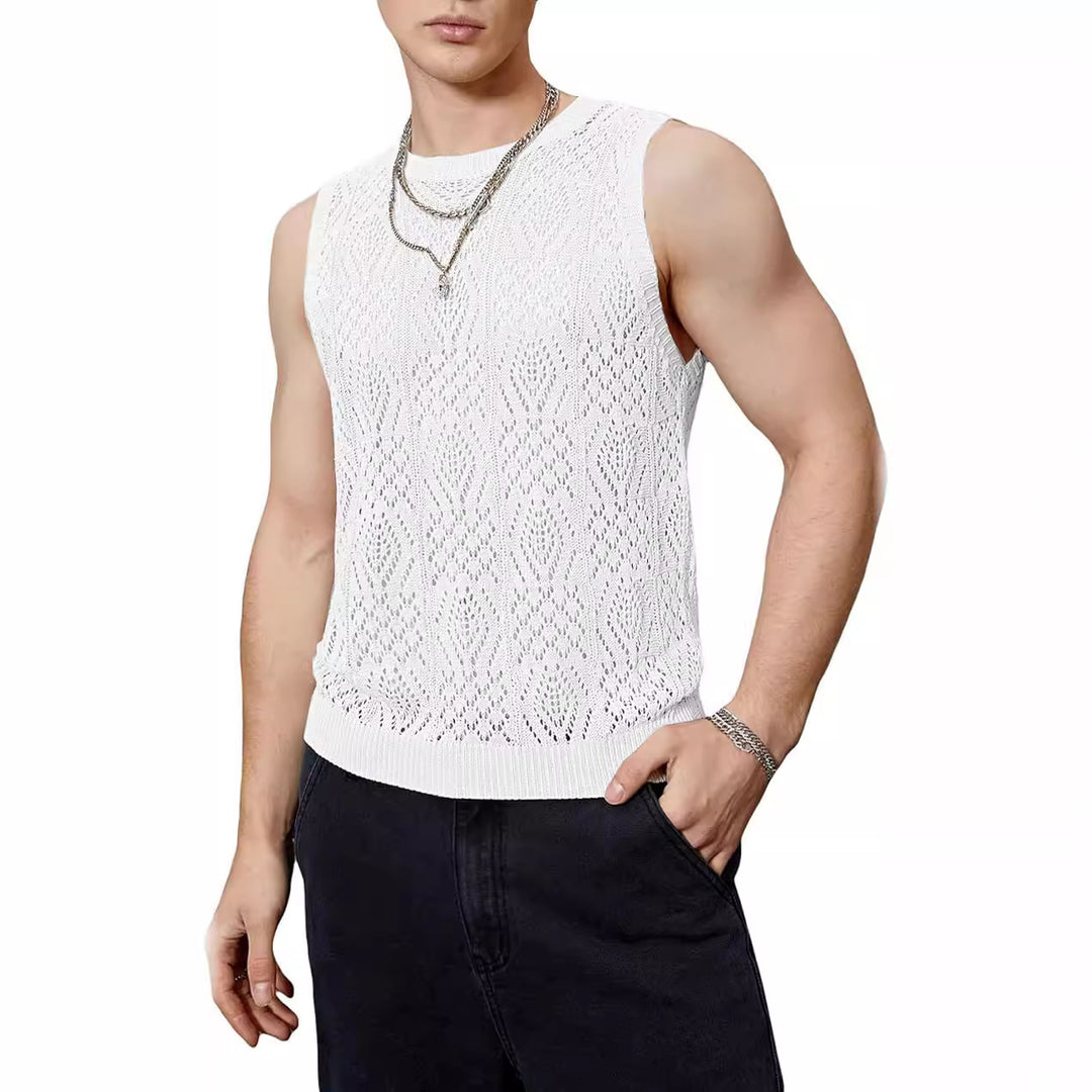 Herren Strickoberteil mit raffiniertem Lochmuster Drune