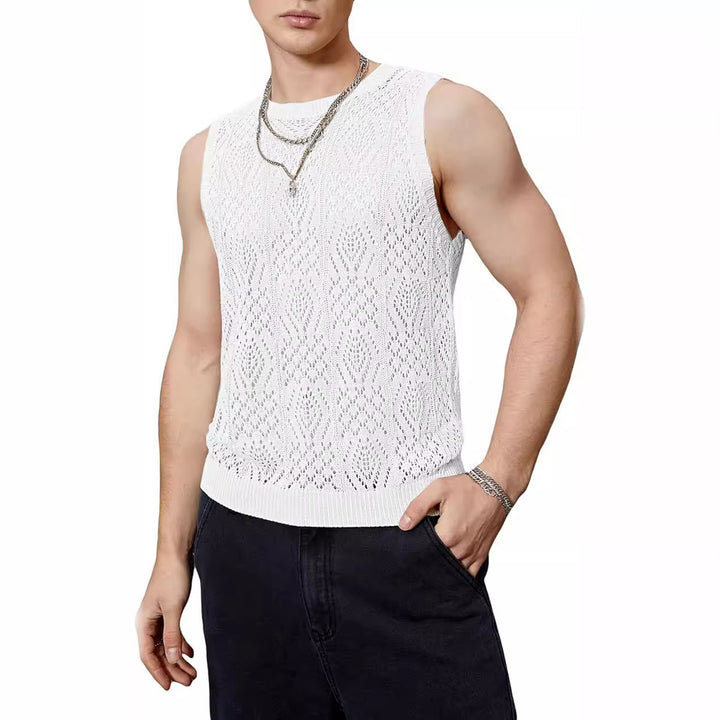 Herren Strickoberteil mit raffiniertem Lochmuster Drune