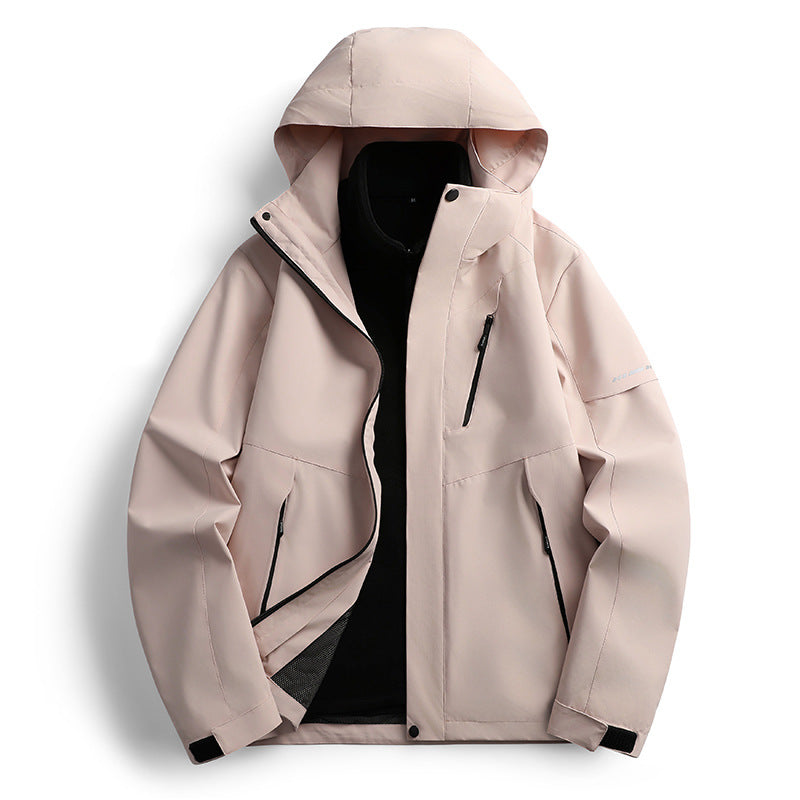 Damen wasserdichte Softshell Outdoorjacke mit Kapuze atmungsaktive Membran Drune
