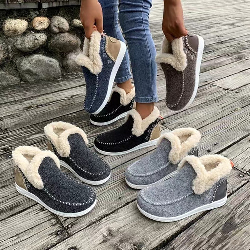 Damen Gefütterte Filz-Mules mit Teddyfutter und ergonomischer Gummisohle Drune
