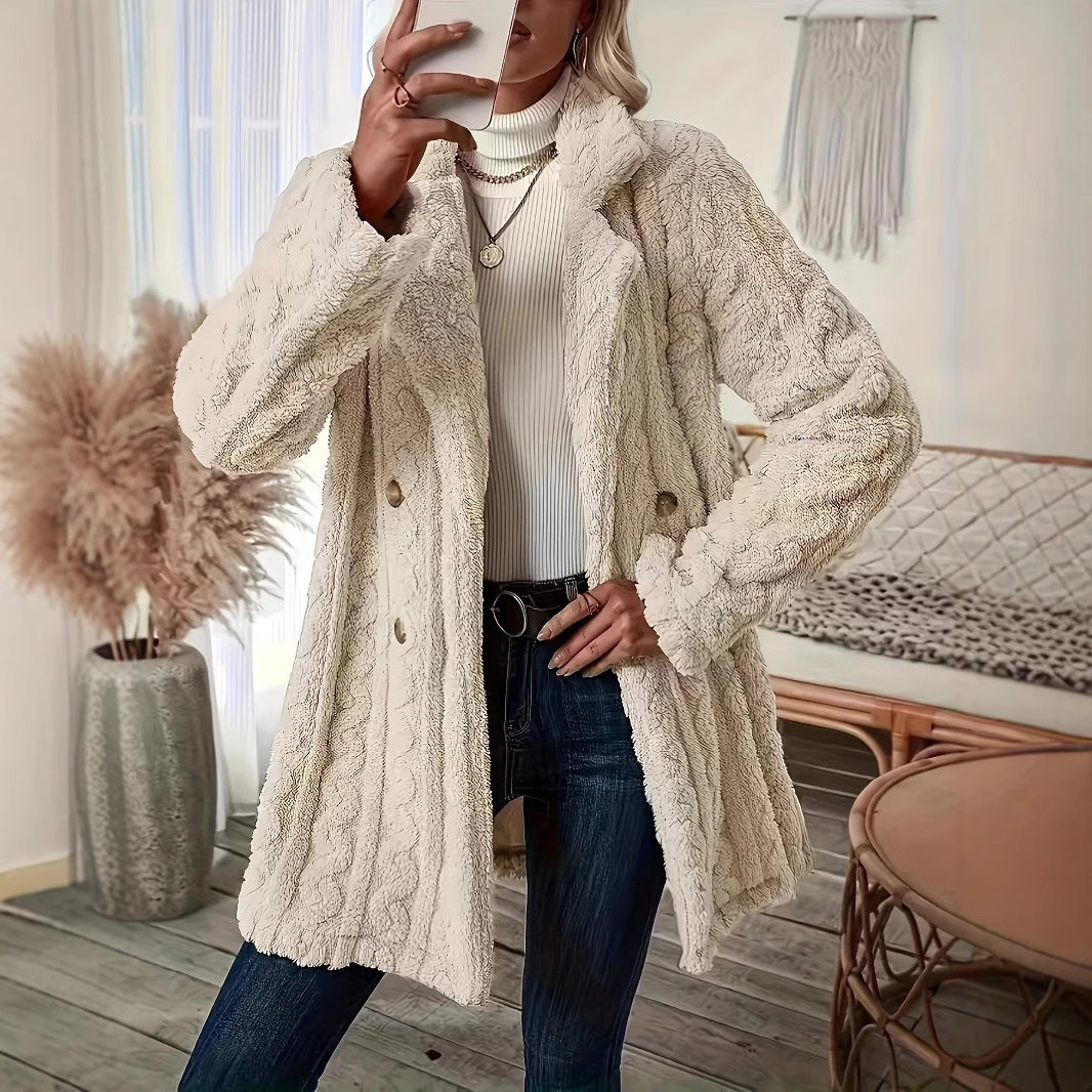 Damen Kuschelige Teddyjacke mit strukturiertem Design Drune