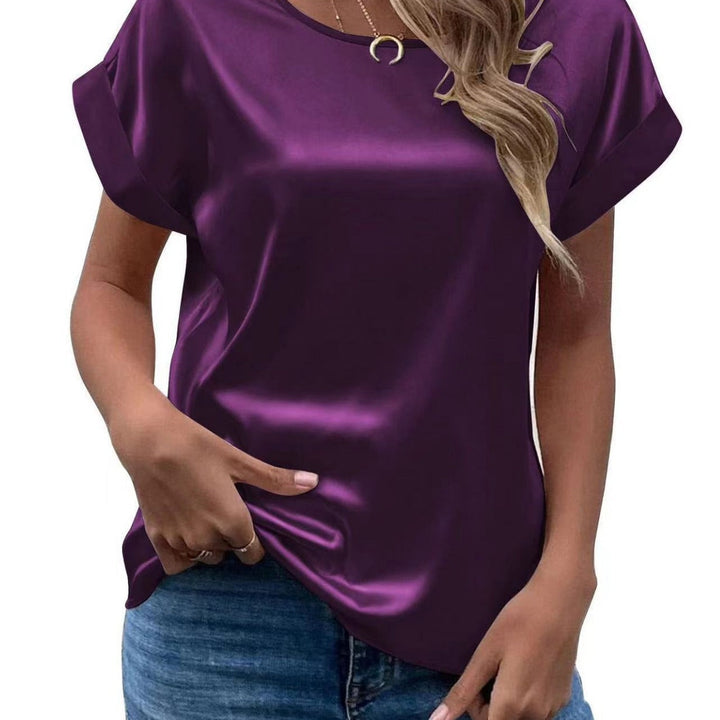 Damen Satin T-Shirt mit elegante Details Drune