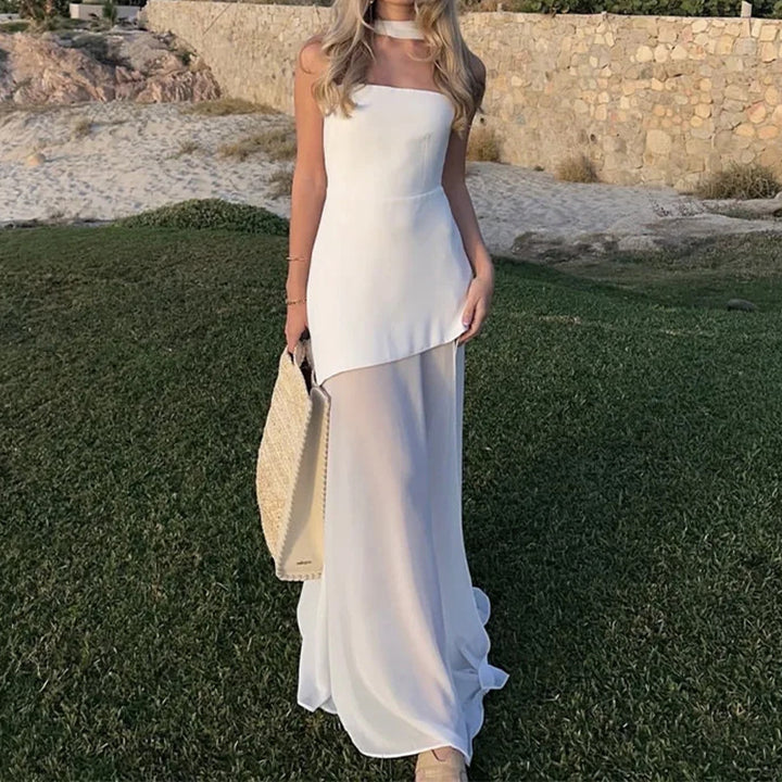 Drune | Elegantes rückenfreies Maxikleid mit Schlitz