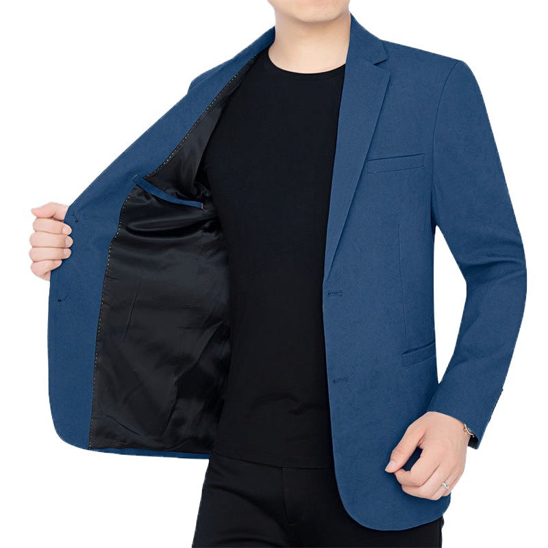 Herren Slim-Fit Ungefüttertes Sakko mit Notch-Revers und Zweiknopf-Silhouette Drune