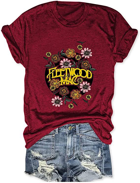 Frauen Vintage Band Grafik T-Shirt Drune