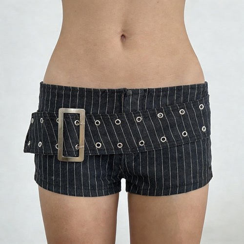 Damen modische Shorts mit hochwertigem Gürtel und Nieten-Details Drune