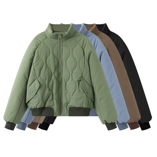 Damen modische Steppjacke mit hohem Kragen und voluminösem Design Drune