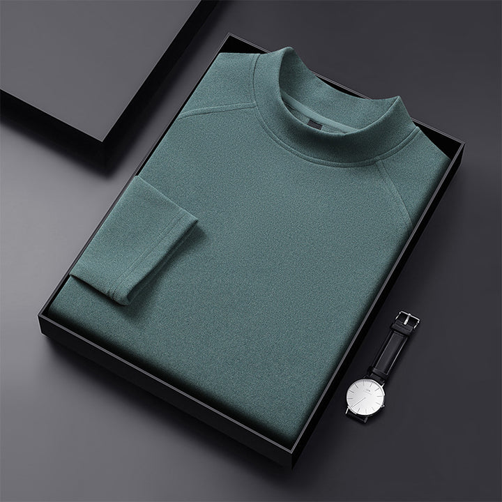 Herren Premium-Mockneck-Pullover aus feinem Woll-Mix mit Raglanärmeln Drune