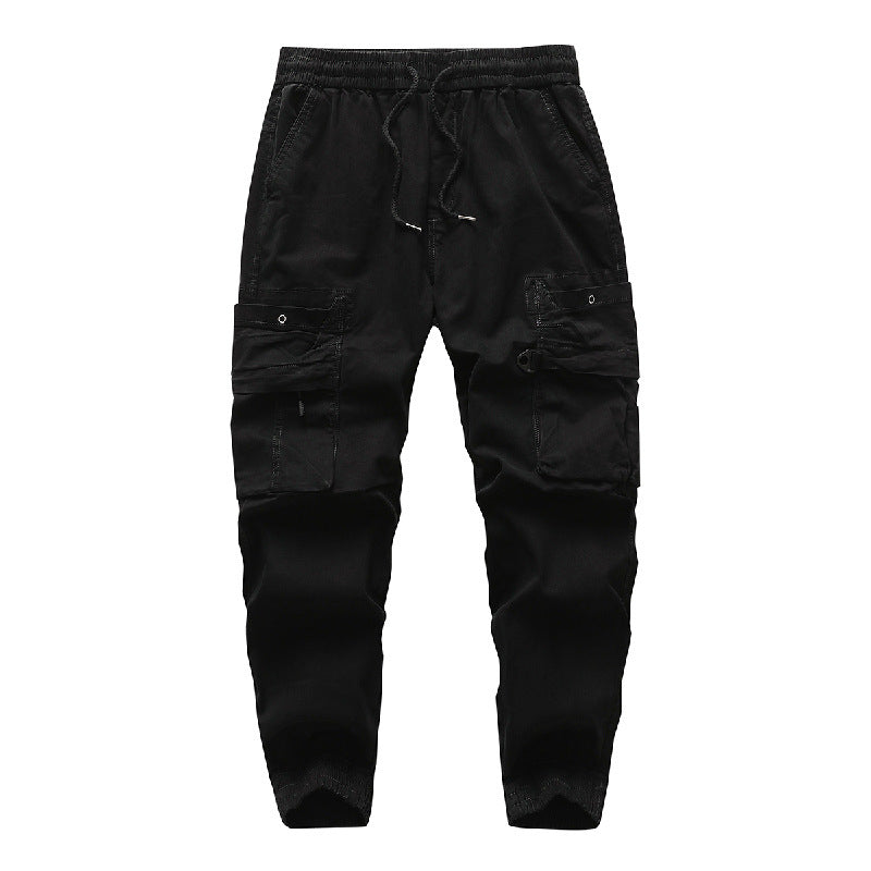 Herren Robust-Canvas Cargo-Jogger mit elastischem Komfortbund, Sicherheits-Pattentaschen und Knieabnähern Drune