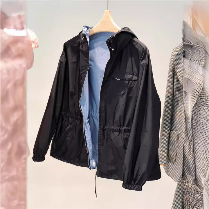 Damen Modische Übergangsjacke mit verstellbarem Bund Drune