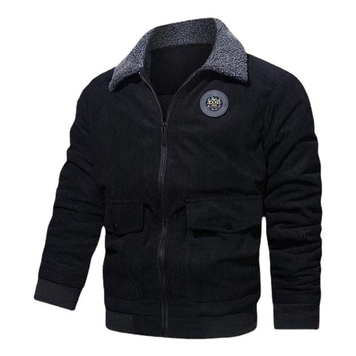 Herren Cord-Blouson mit Teddyfutter, Pattentaschen und Stehkragen Drune