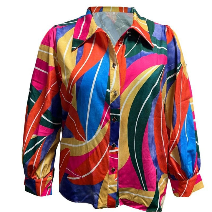 Damen auffällige Bluse mit strukturierten Ärmeln Drune