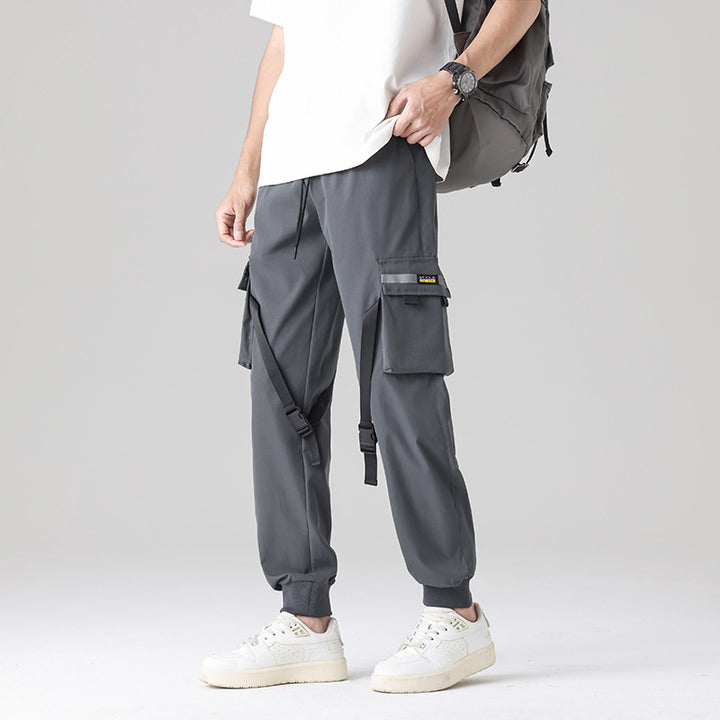 Herren Tech‑Utility Cargohose mit multifunktionalen Beintaschen, verstellbaren Gurtbändern & elastischen Bündchen Drune