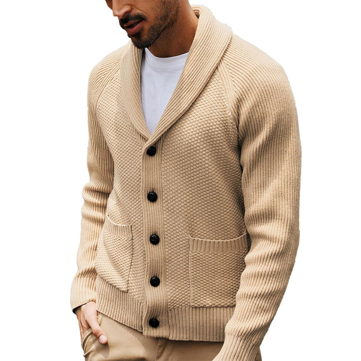 Herren Strickjacke mit Schalkragen und Taschen Drune