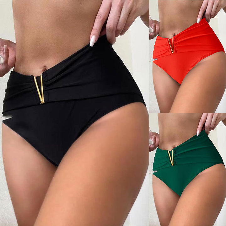 Damen Hochgeschnittener Bikini-Slip mit dekorativem Gürteldetail Drune