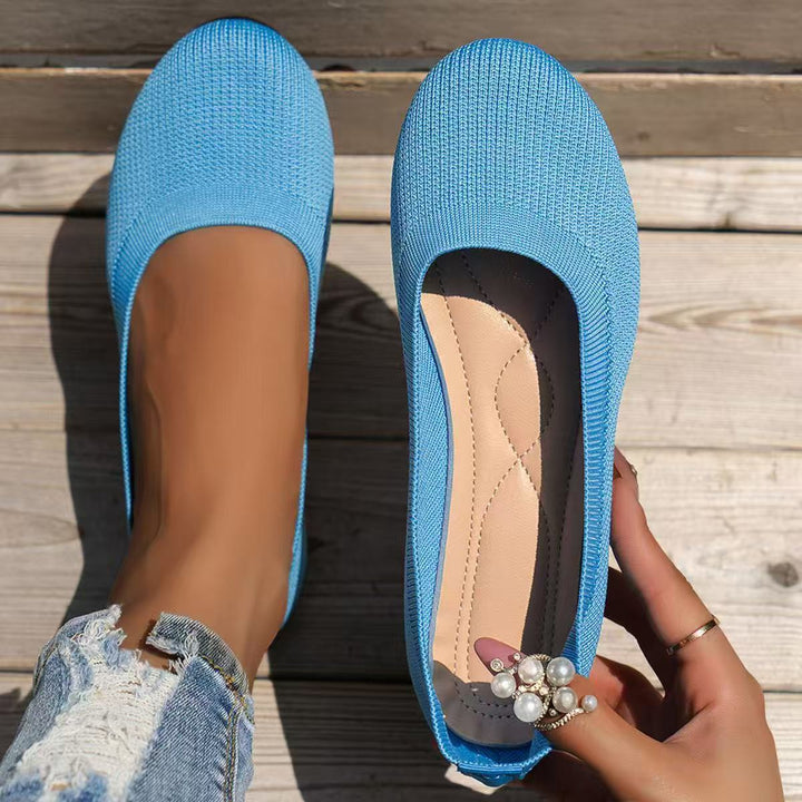 Damen bequeme Textil-Ballerinas im modernen Rippendesign Drune
