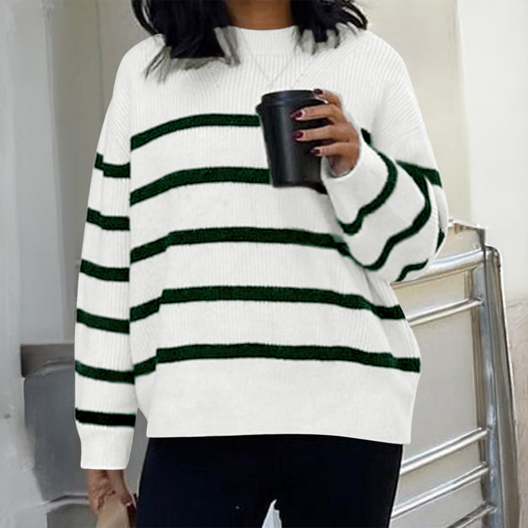 Damen nan oversized Mohair-Strickpullover mit weitem Carmen-Boat-Ausschnitt und flauschiger Struktur Drune